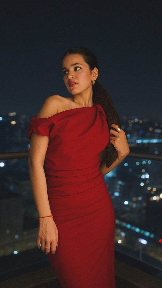 Stunning Asymmetrical Middi Dress FT685