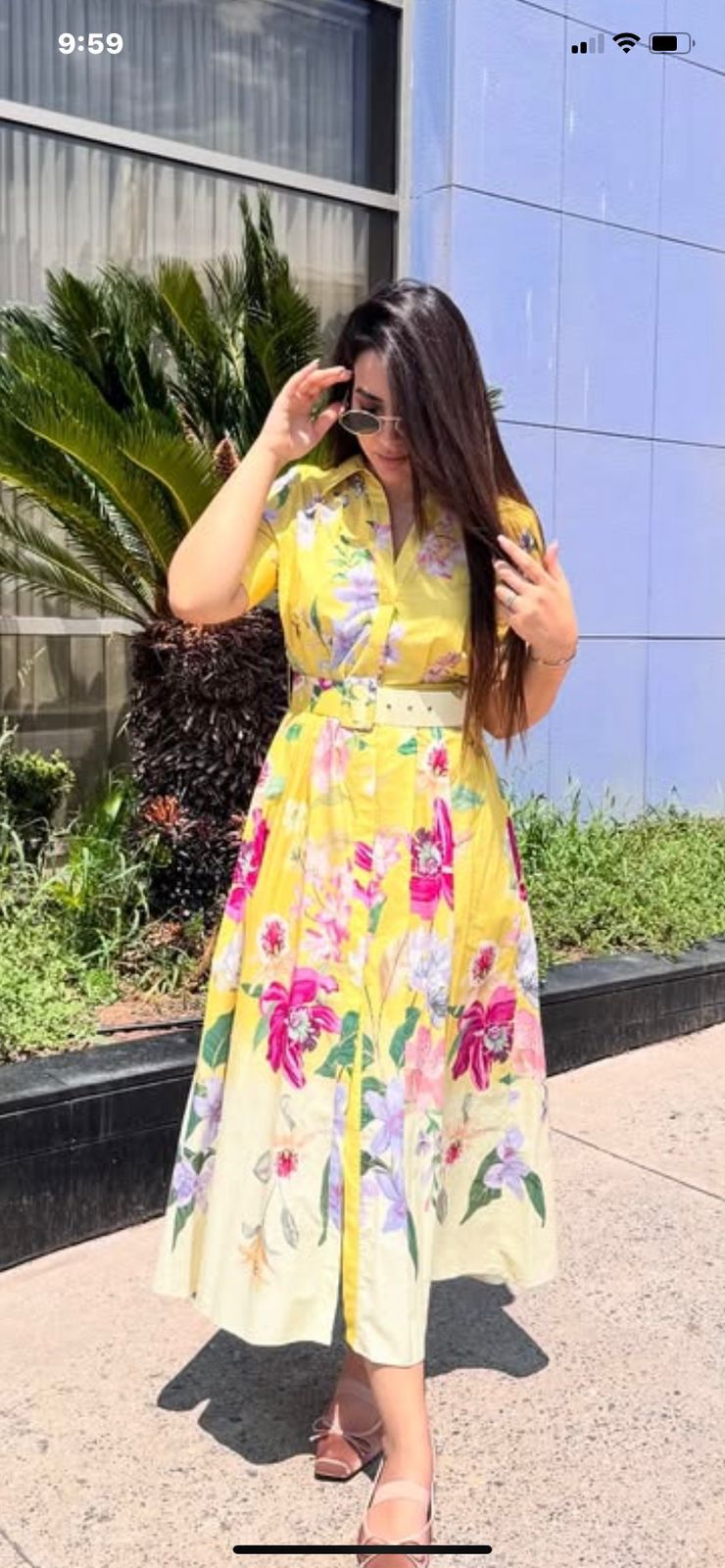 Beautiful Floral Belted Dress FT688