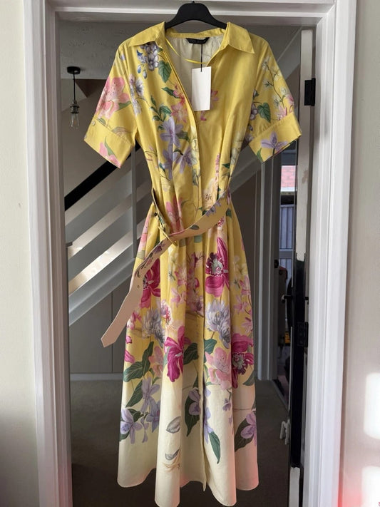 Beautiful Floral Belted Dress FT688
