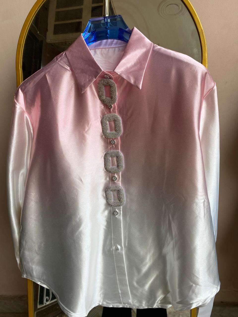 Beautiful Azure Embossed Shirt FT690