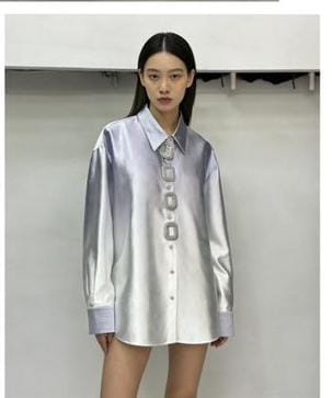 Beautiful Azure Embossed Shirt FT690