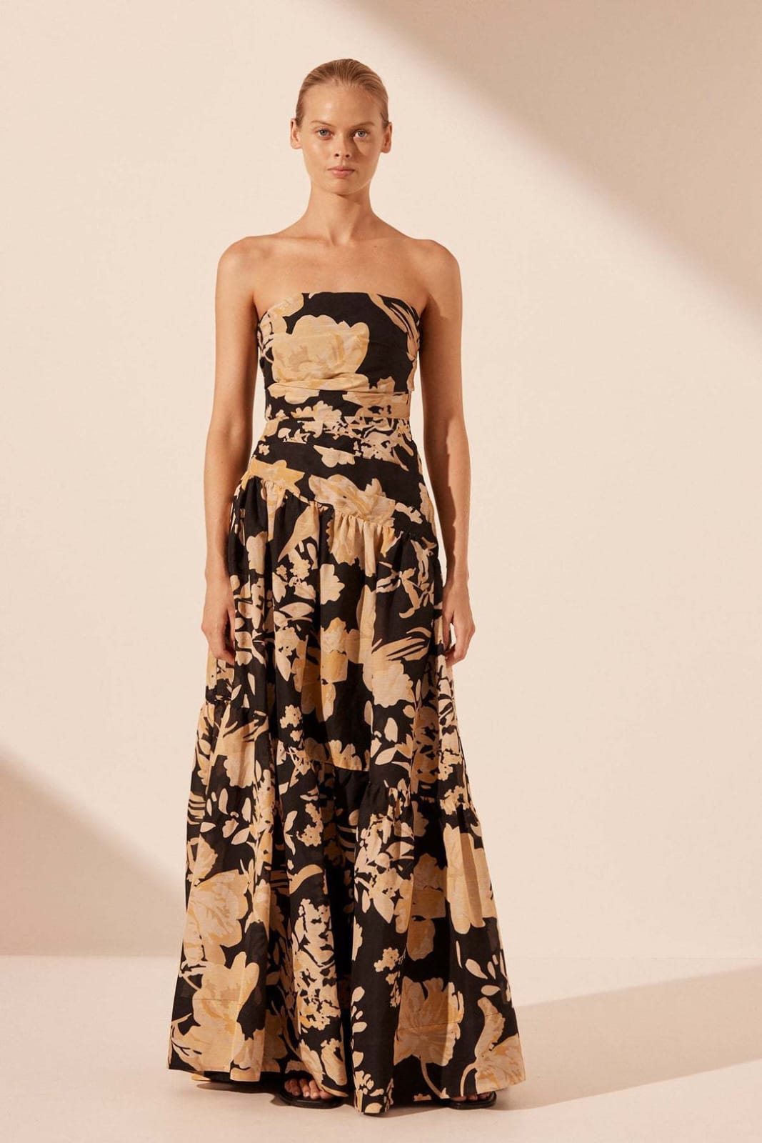 Floral Print Tube Swimsuit And Skirt FT701