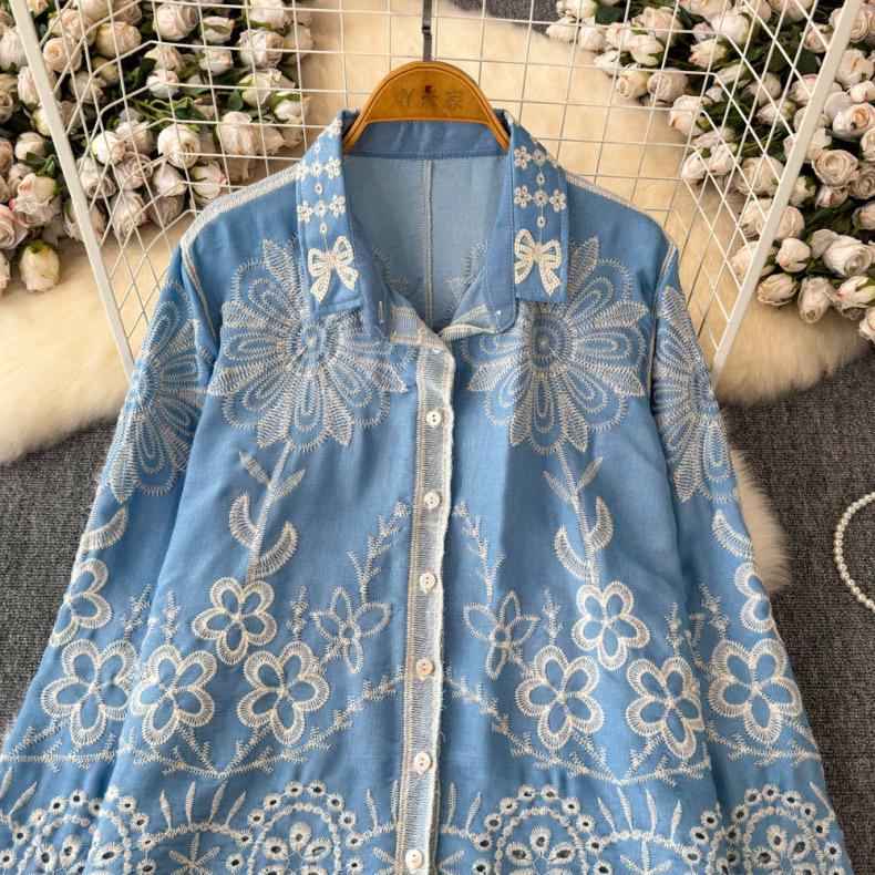 Stunning Embroidered Cutwork Shirt FT707