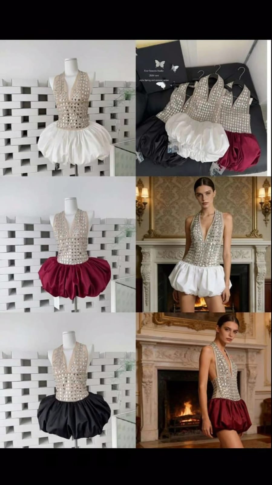 Luxe Embellished Ruffle Dress FT875
