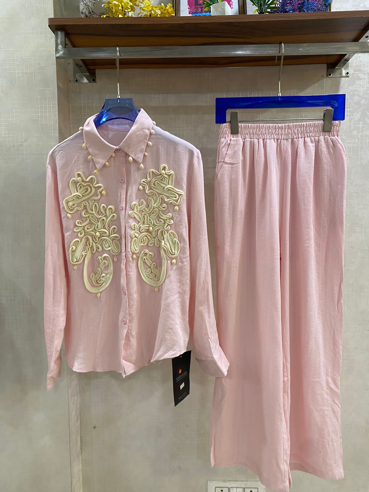 Luxury Shells And 3D Embroidered Co-Ord Set FT871