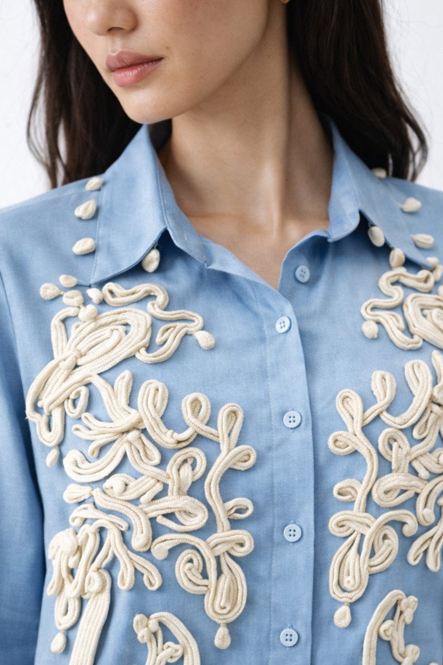Luxury Shells And 3D Embroidered Co-Ord Set FT871