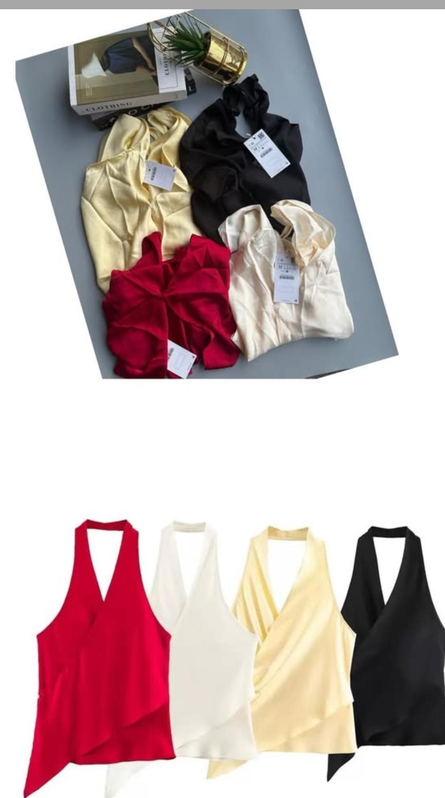 Satin Halter Neck Top FT869
