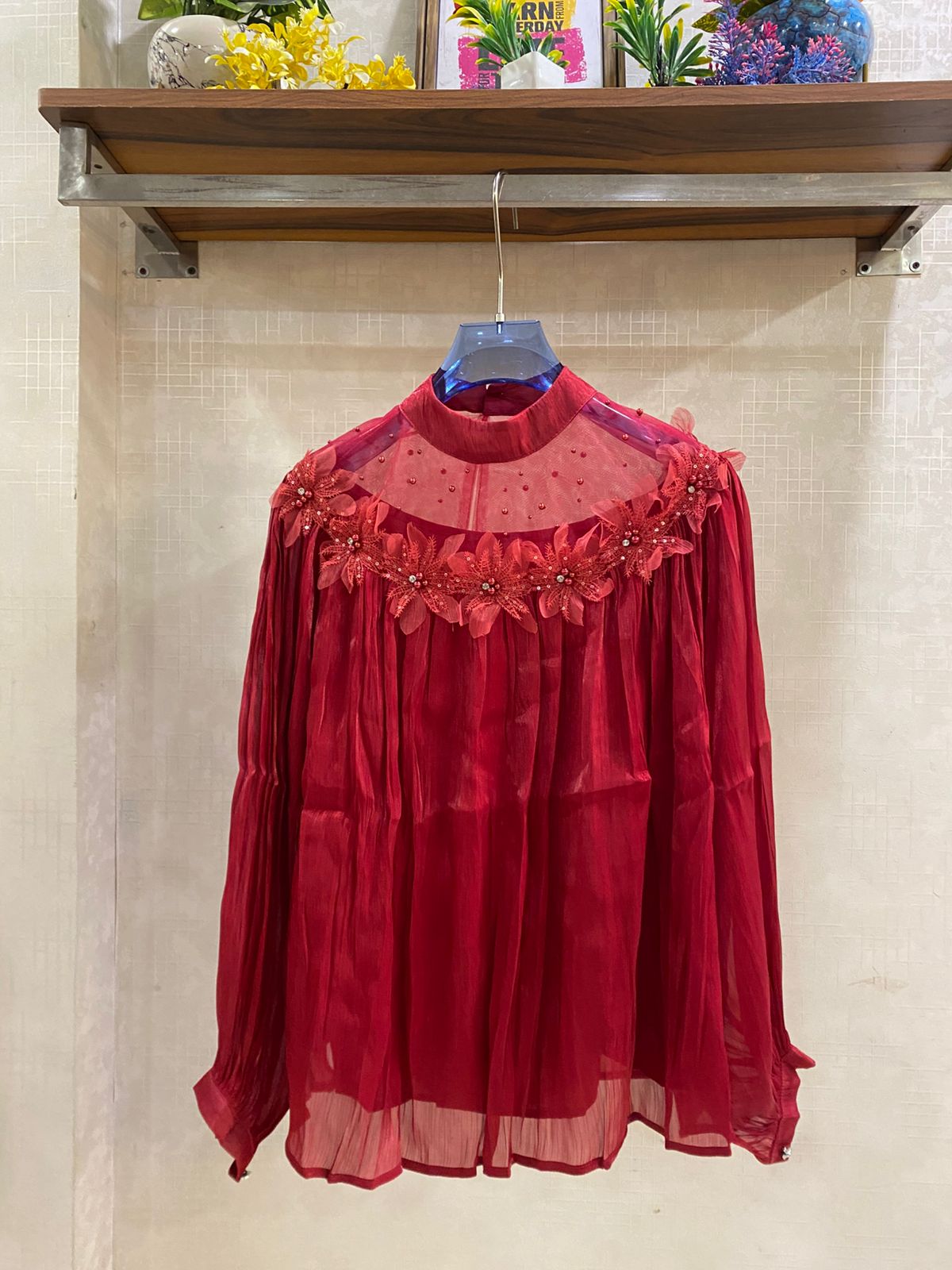 Flower Embellished Top FT868