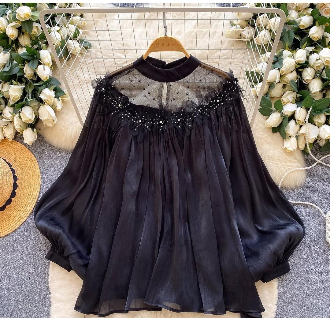 Flower Embellished Top FT868
