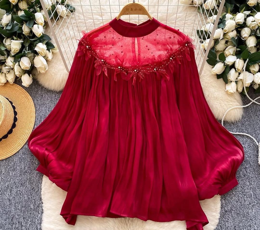 Flower Embellished Top FT868