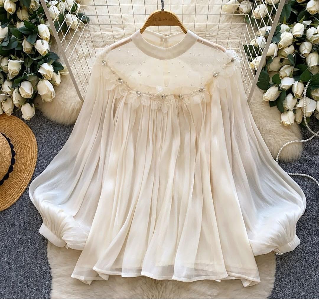 Flower Embellished Top FT868