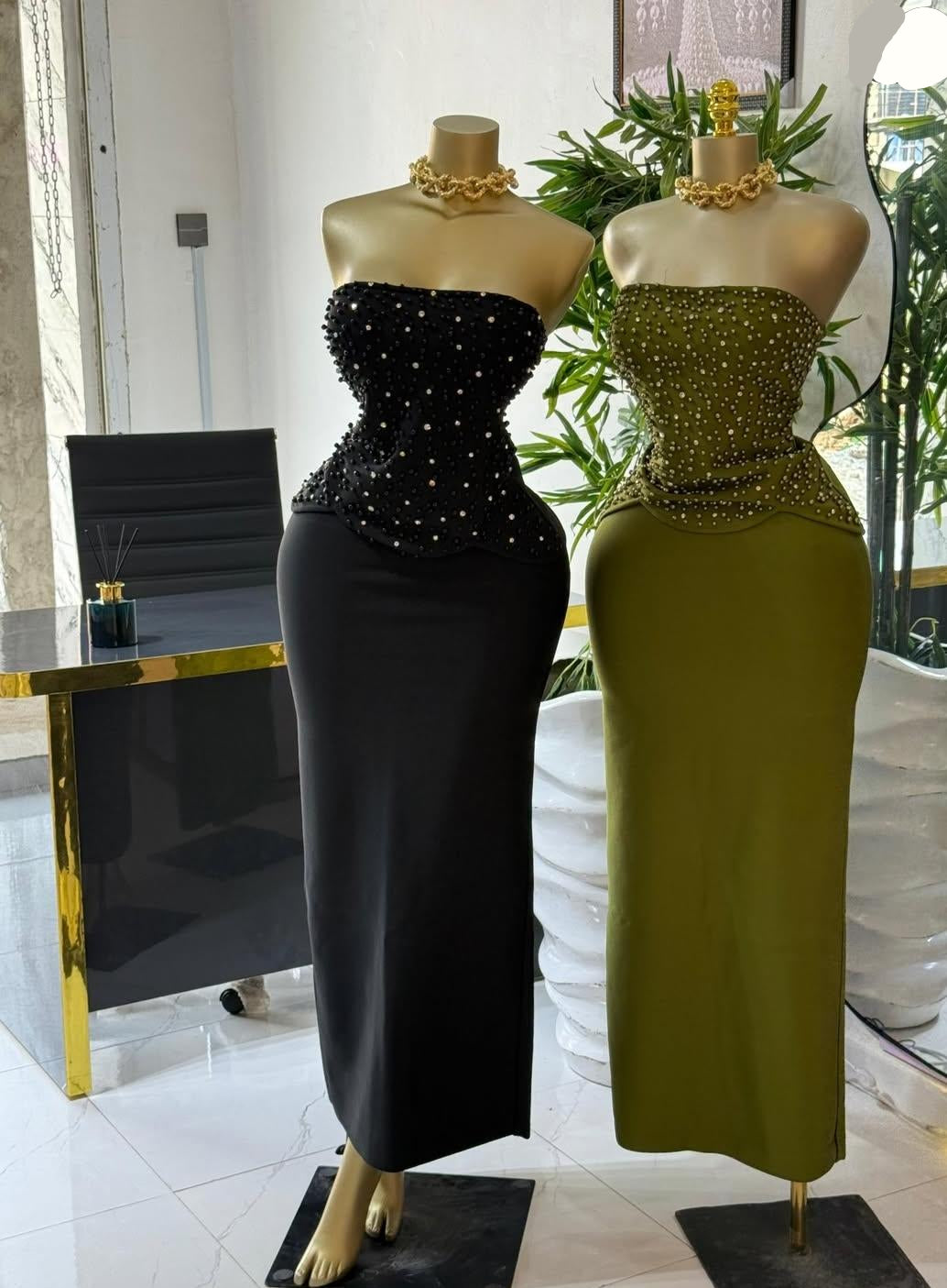 Embellished Corset And Skirt FT860