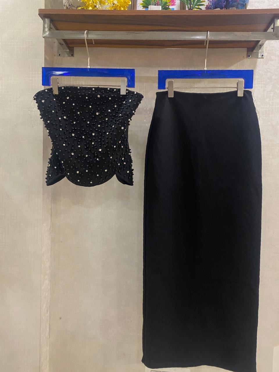 Embellished Corset And Skirt FT860