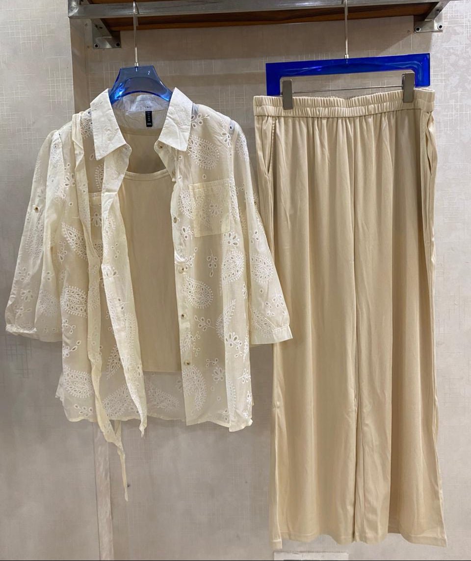 Stunning Shirt Co-Ord Set With Inner And Belt FT730