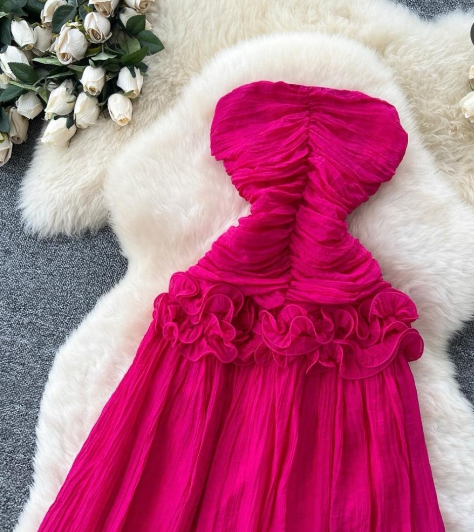 Ruched Ruffle Detailed Dress FT731