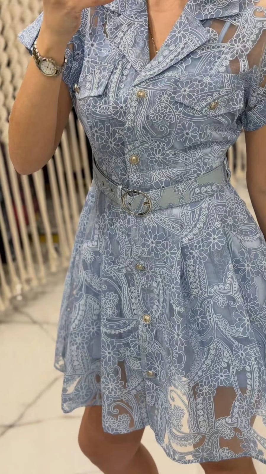 Luxury Lace Embroidered Dress With Inner FT738