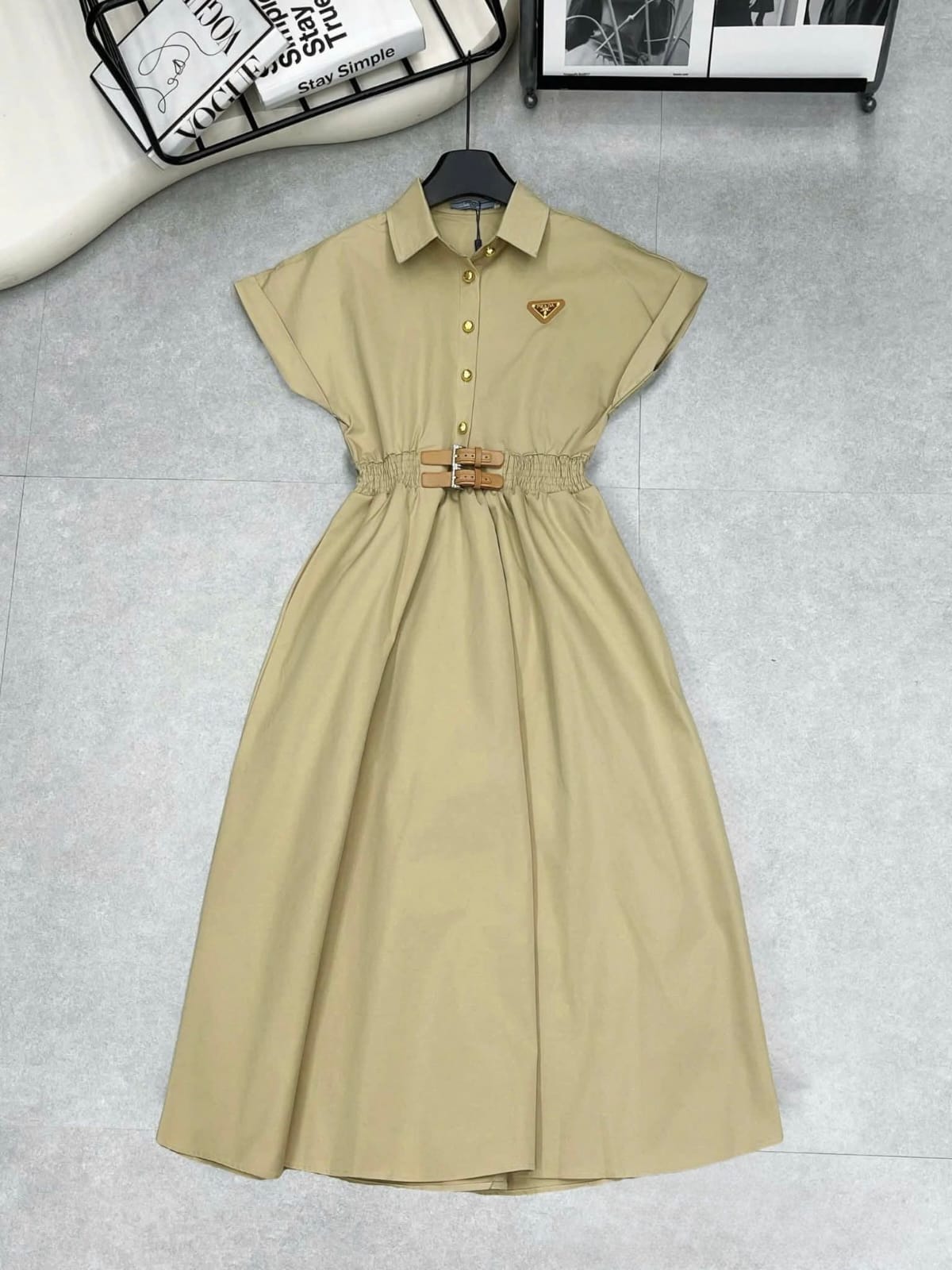 Stunning Midi Dress With Attached Belt FT739