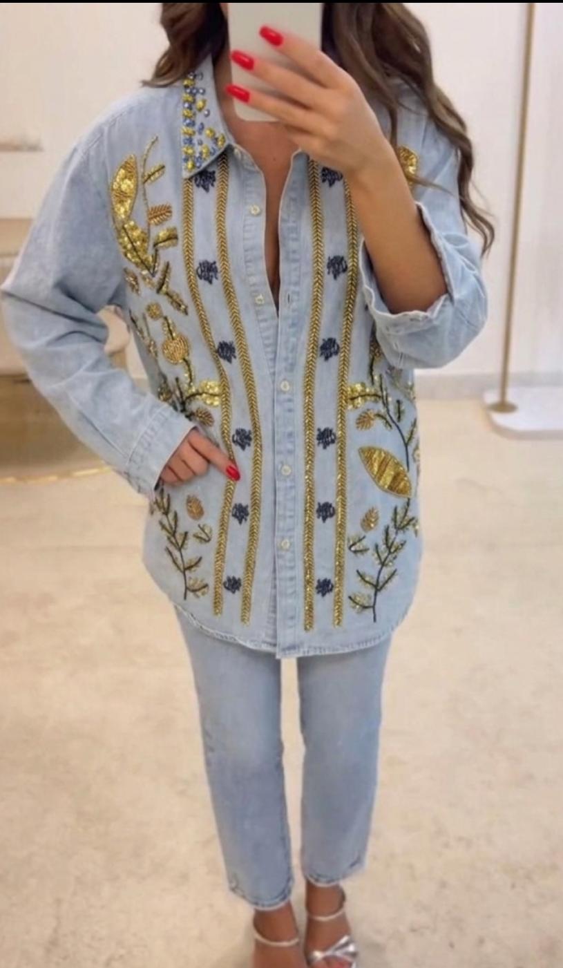 Allure Denim Handwork Shirt FT741