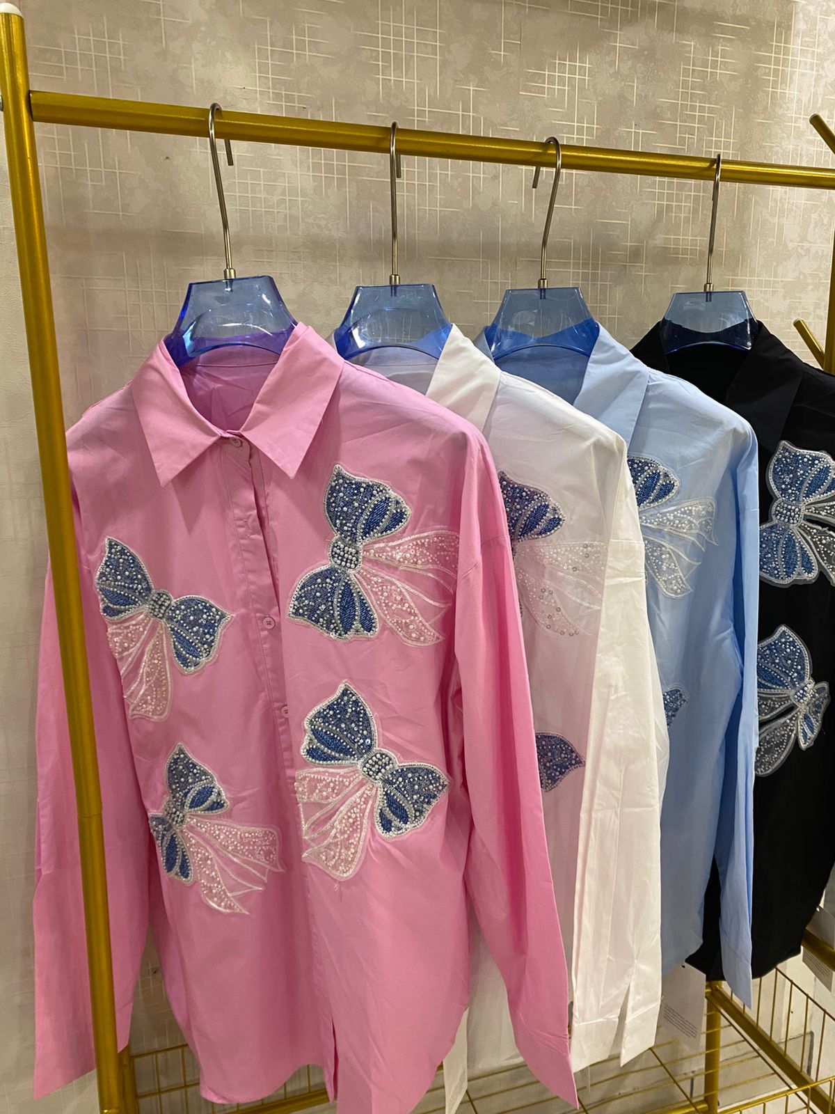 Exclusive Bow Embellished Shirt FT743