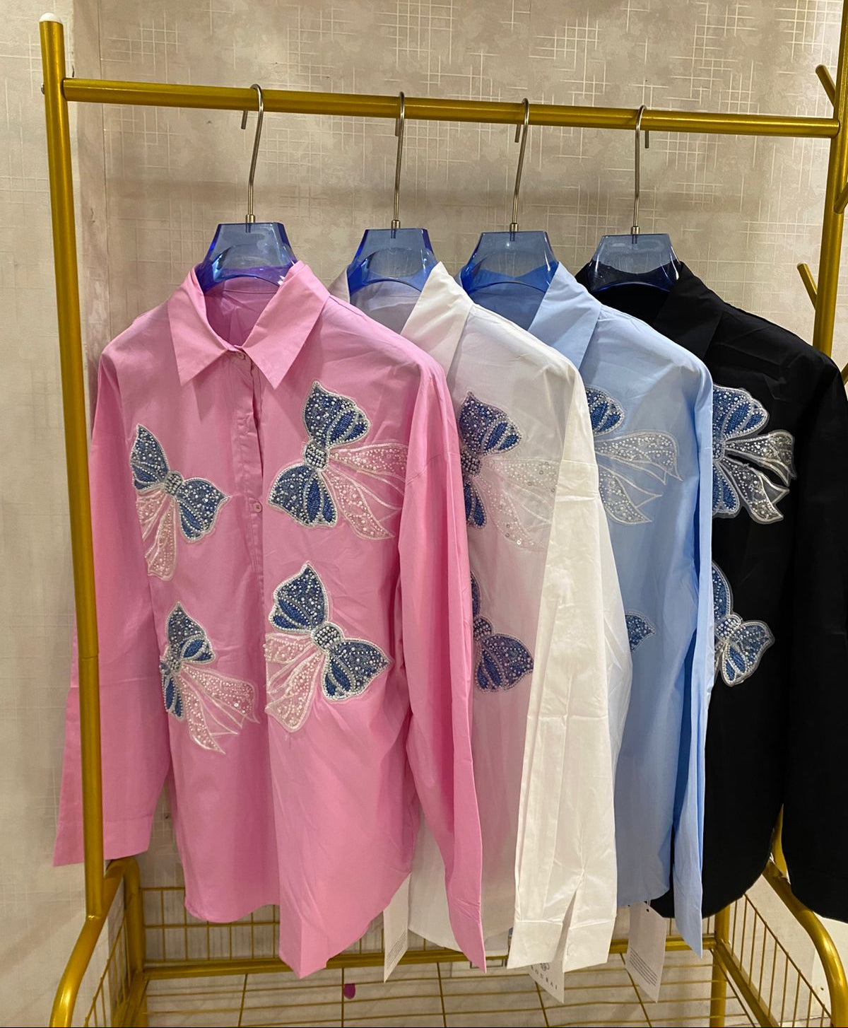 Exclusive Bow Embellished Shirt FT743