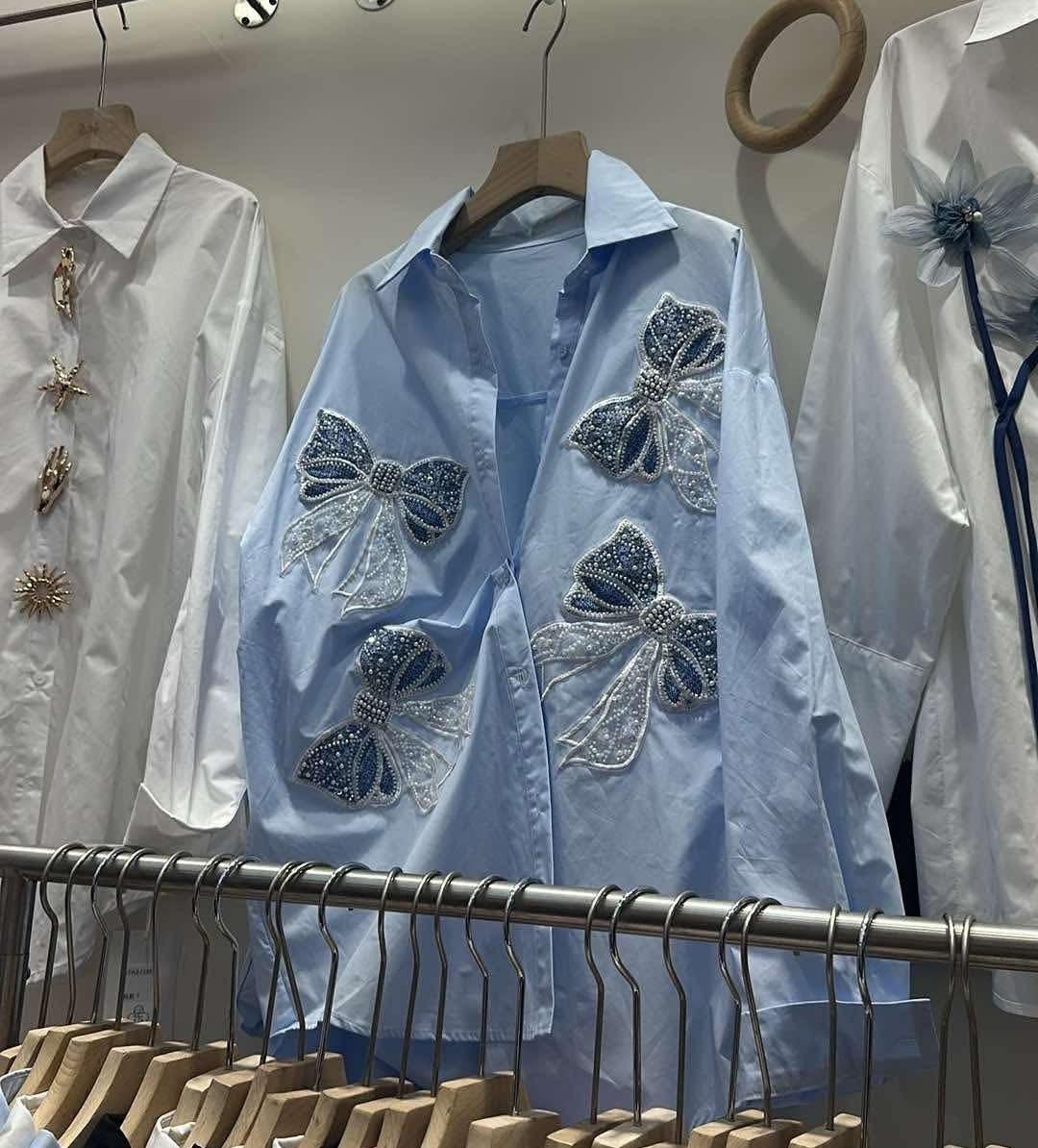 Exclusive Bow Embellished Shirt FT743