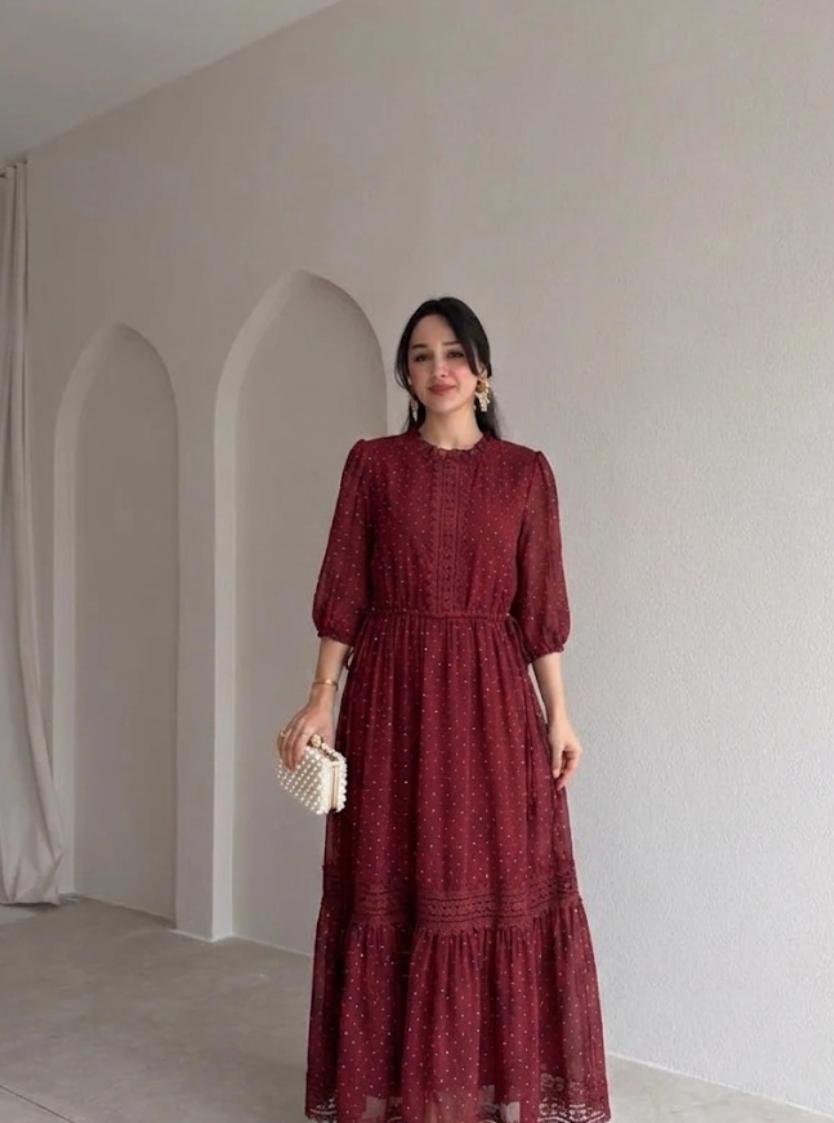Stunning Lace Detailed Long Dress FT752