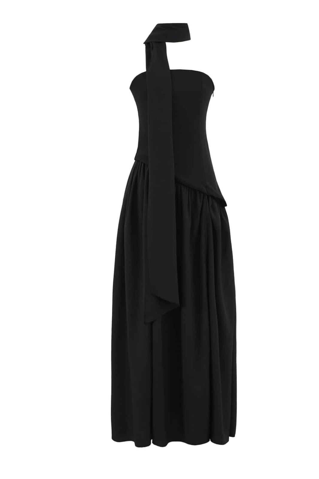 Asymmetrical Maxi Dress With Scarf With Back Adjustable FT754