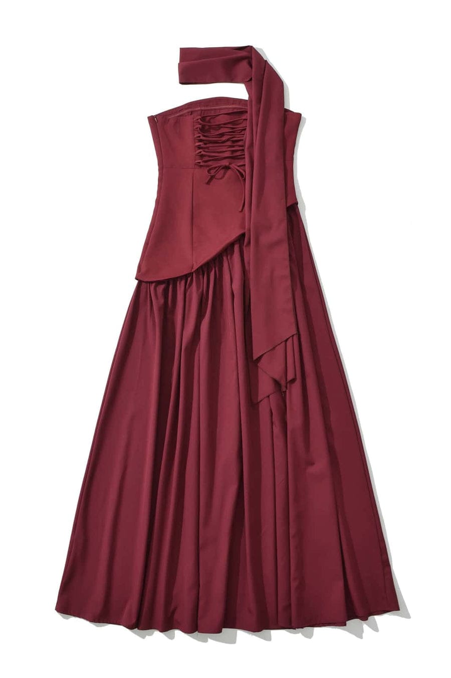 Asymmetrical Maxi Dress With Scarf With Back Adjustable FT754