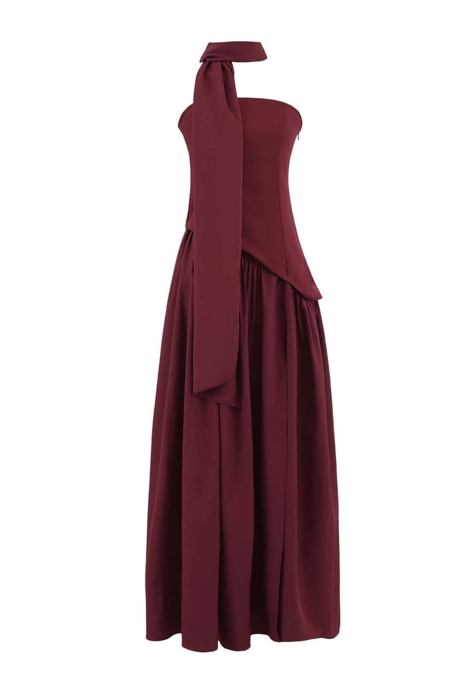 Asymmetrical Maxi Dress With Scarf With Back Adjustable FT754