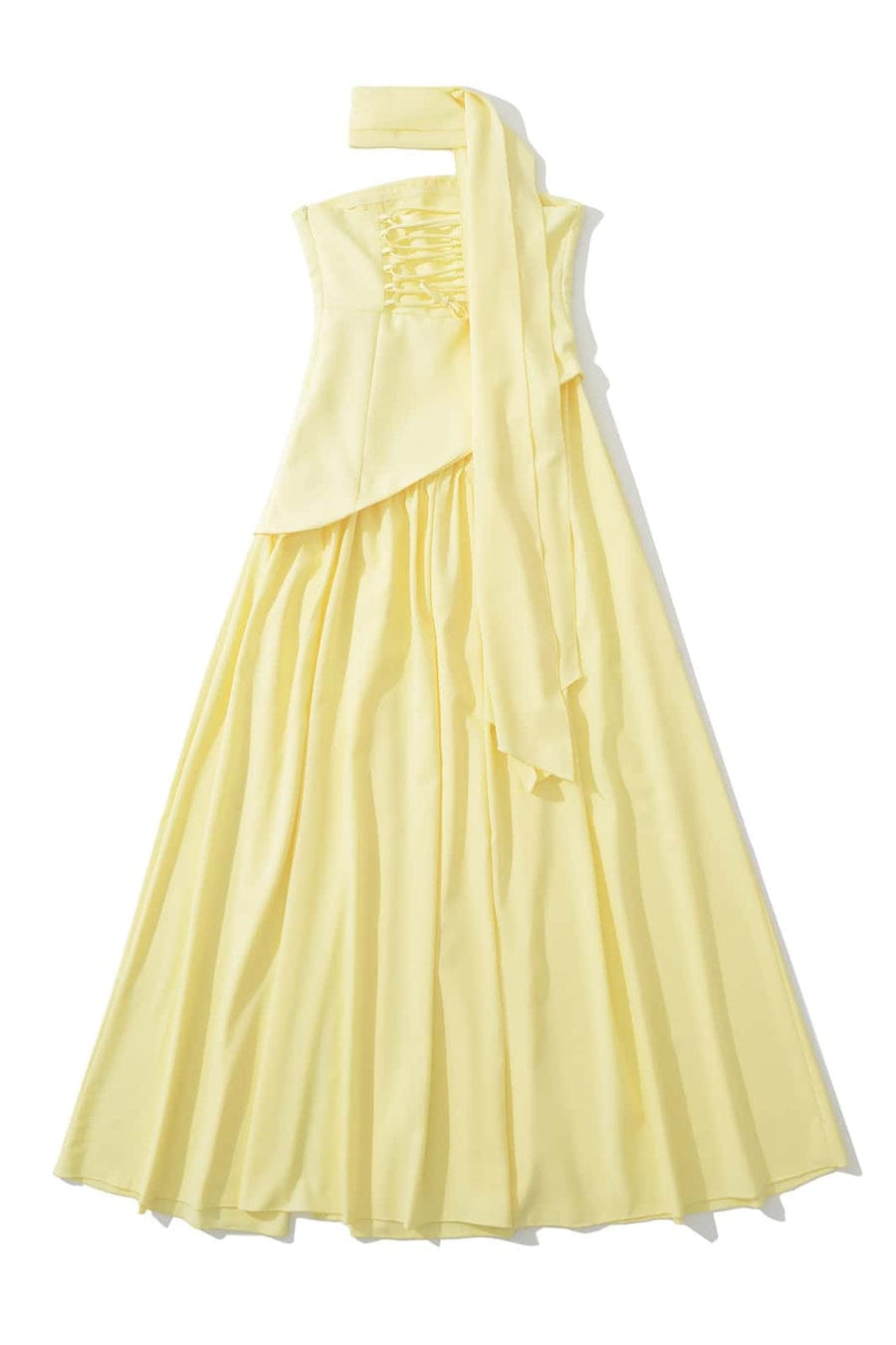 Asymmetrical Maxi Dress With Scarf With Back Adjustable FT754