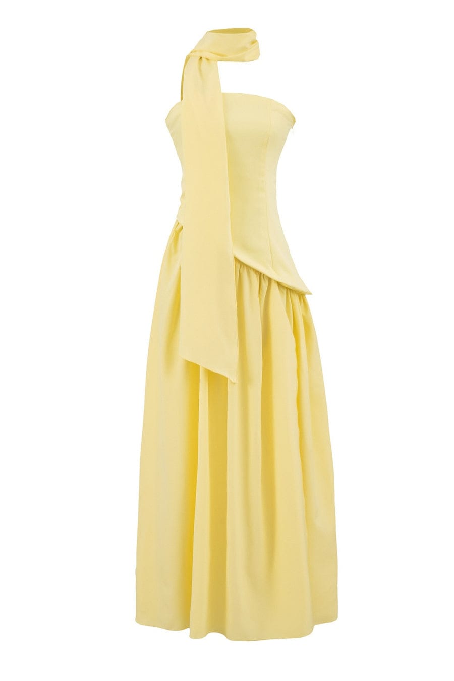 Asymmetrical Maxi Dress With Scarf With Back Adjustable FT754