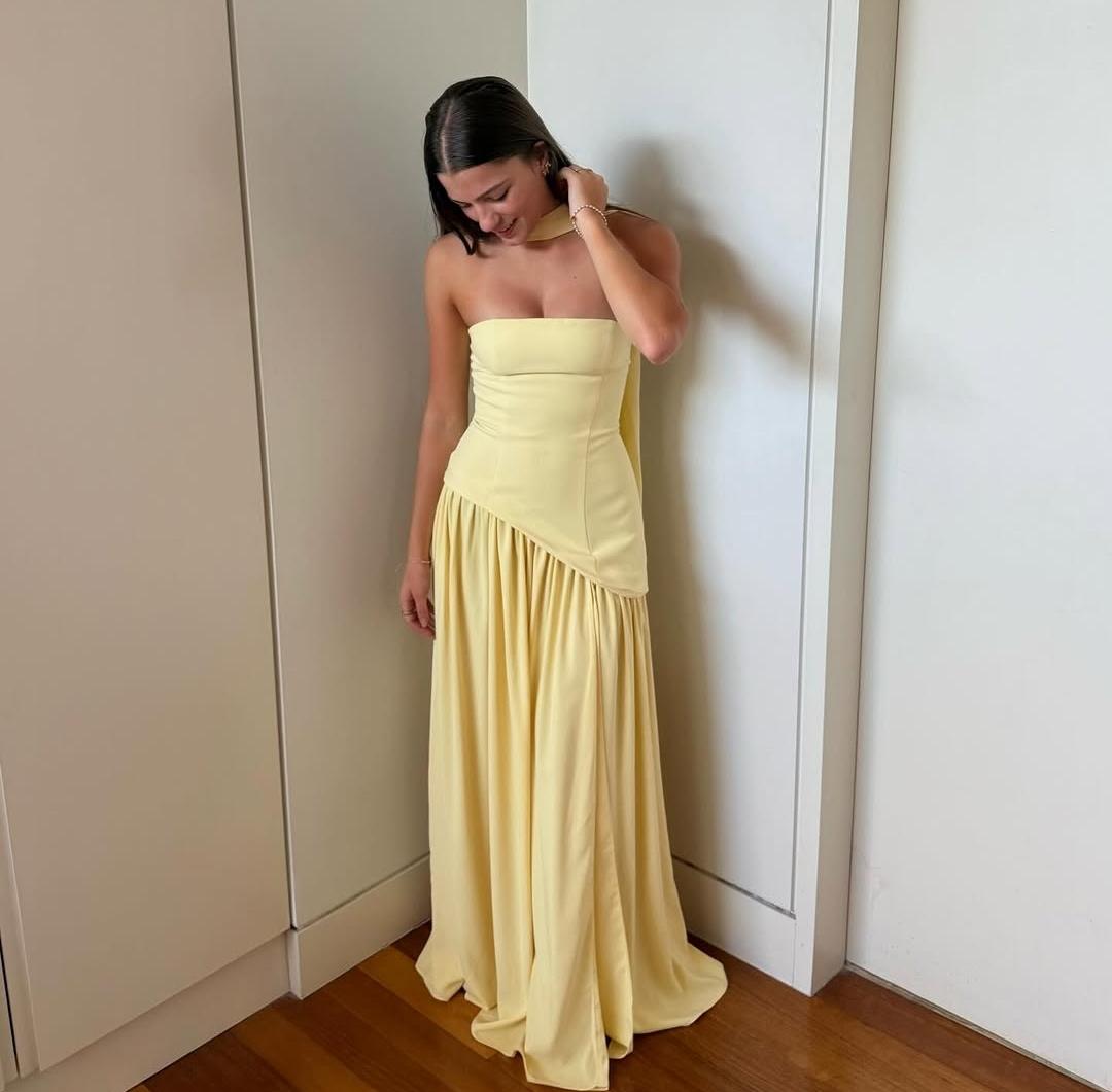 Asymmetrical Maxi Dress With Scarf With Back Adjustable FT754