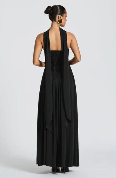 Asymmetrical Maxi Dress With Scarf With Back Adjustable FT754