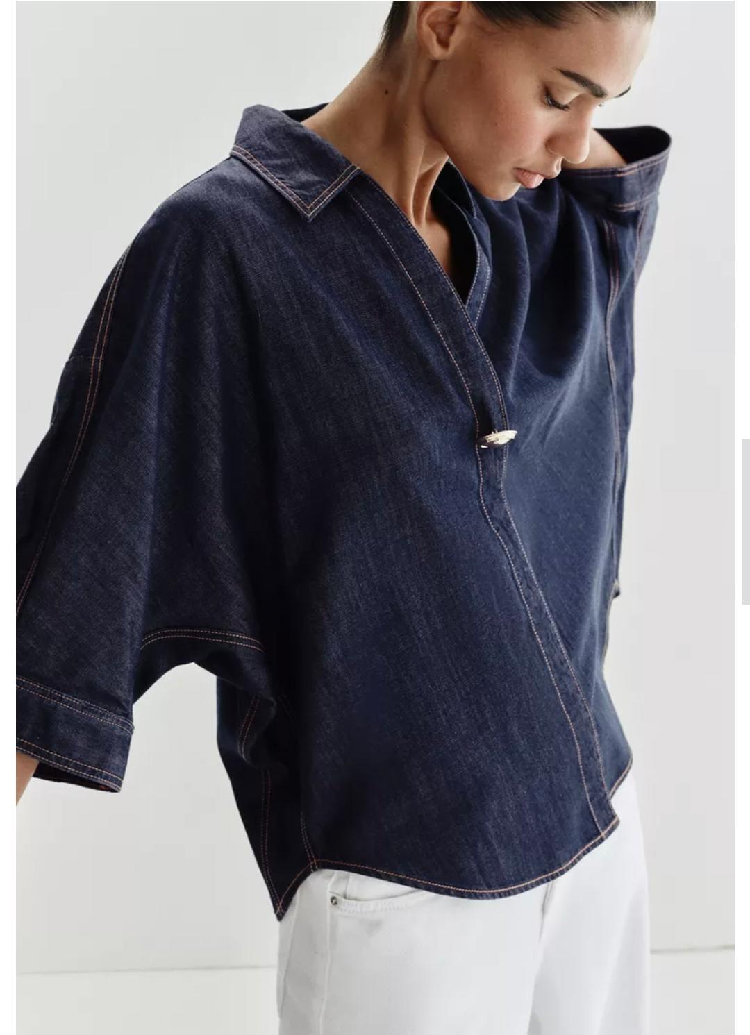 Heavy Denim Gold Buttoned Shirt FT756