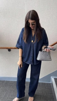 Heavy Denim Gold Buttoned Shirt FT756