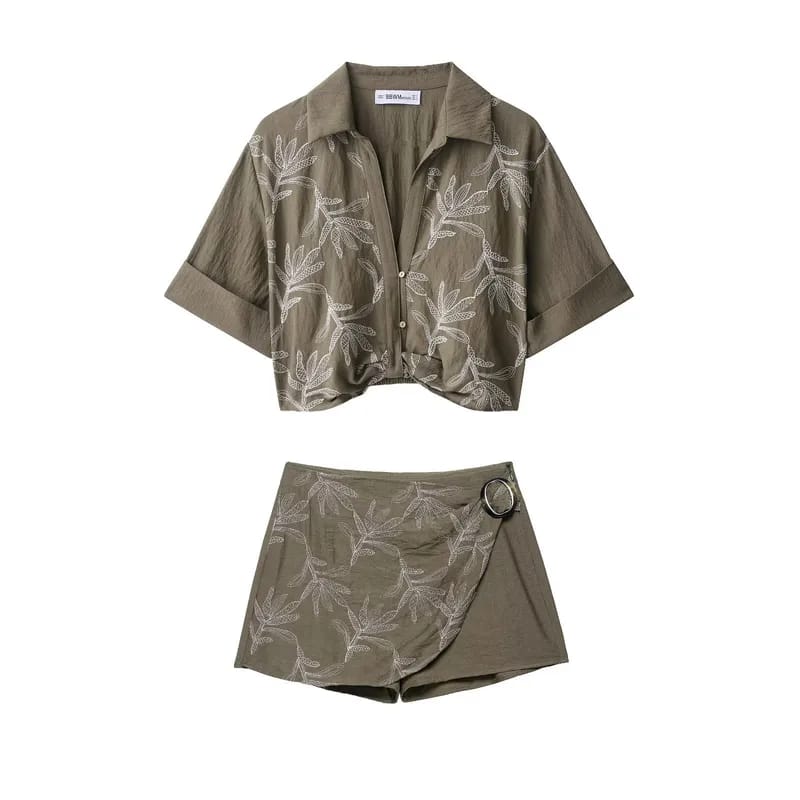 Stunning Embroidered Skirt Co-Ord Set FT759