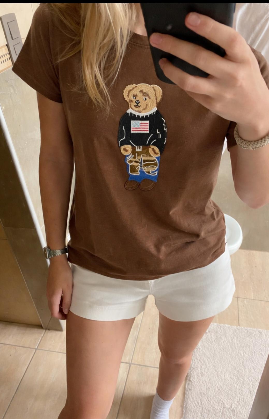 Beautiful Bear Graphic Embroidered T-Shirt FT762