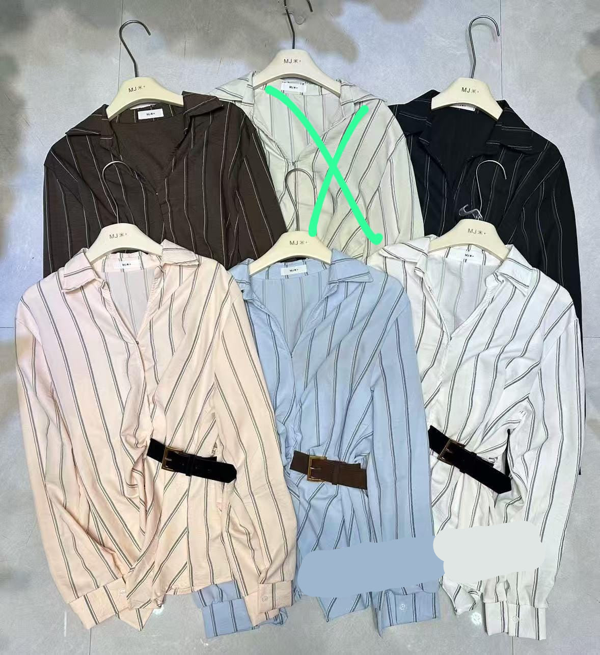 Striped Side Belted Shirt FT763