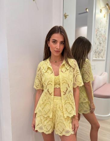 Stunning Lace Detailed Shorts Co-Ord Set FT772