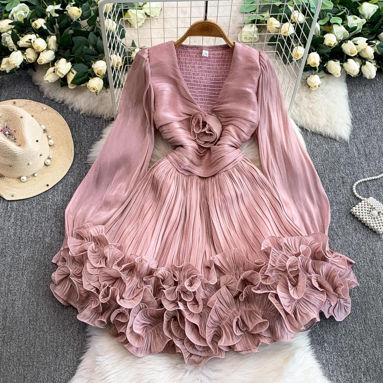 Beautiful Pleated Mini Dress FT773