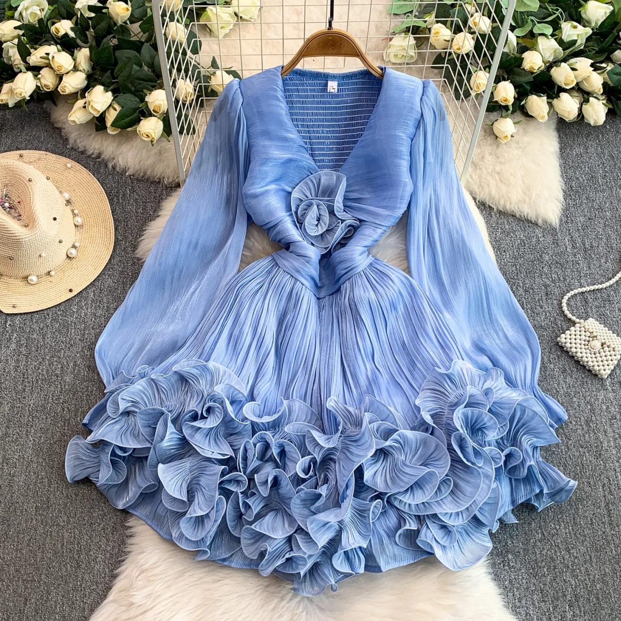 Beautiful Pleated Mini Dress FT773