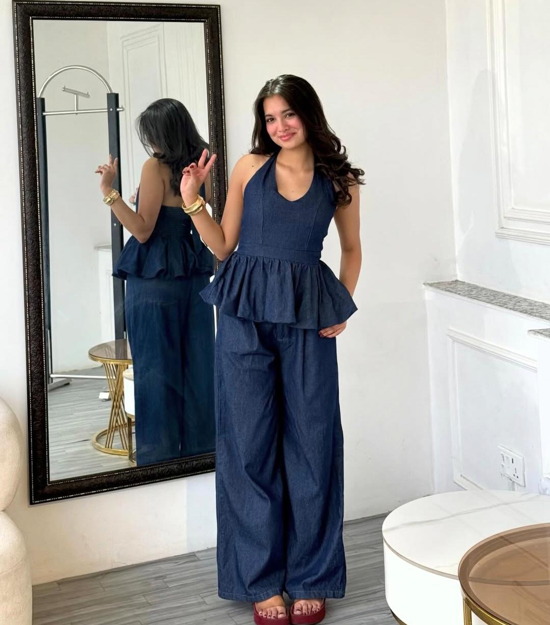 Padded Denim 2 pc Co-Ord Set FT857