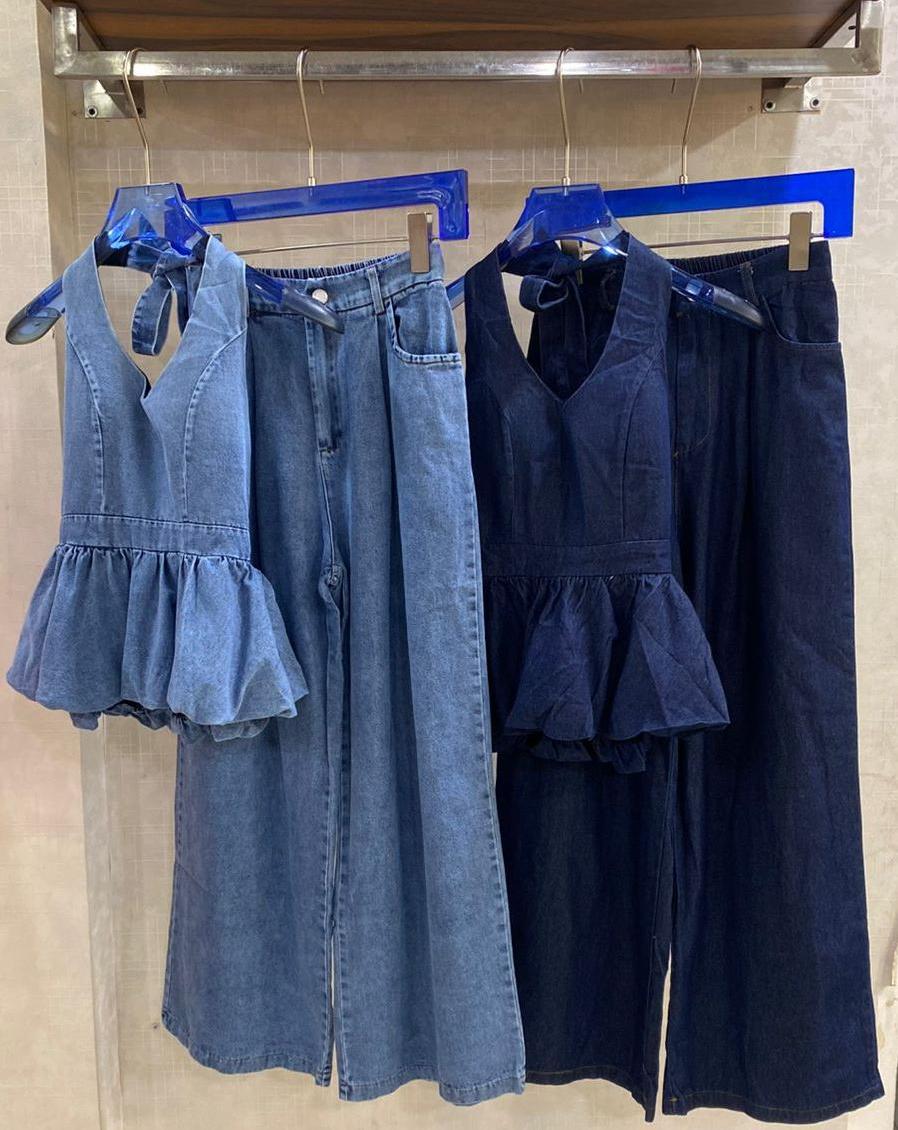 Padded Denim 2 pc Co-Ord Set FT857