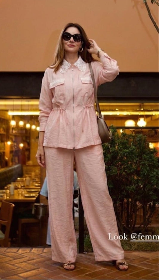Lace Drawstring Co-Ord Set FT855