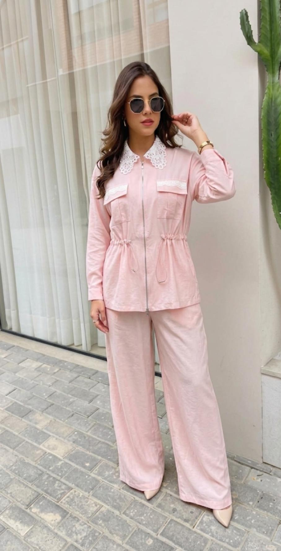 Lace Drawstring Co-Ord Set FT855