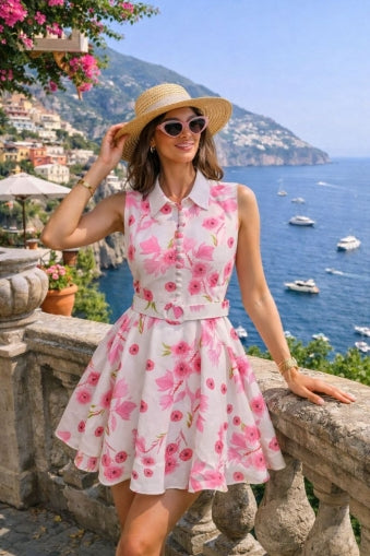 Floral Belted Dress FT854