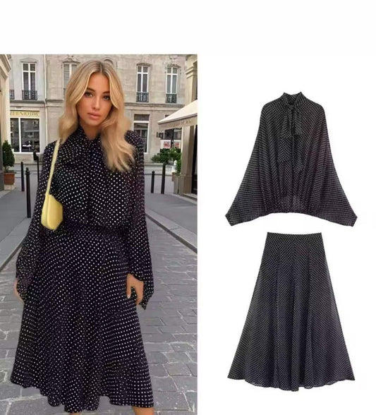 Beautiful Polka Dots Skirt Set FT787