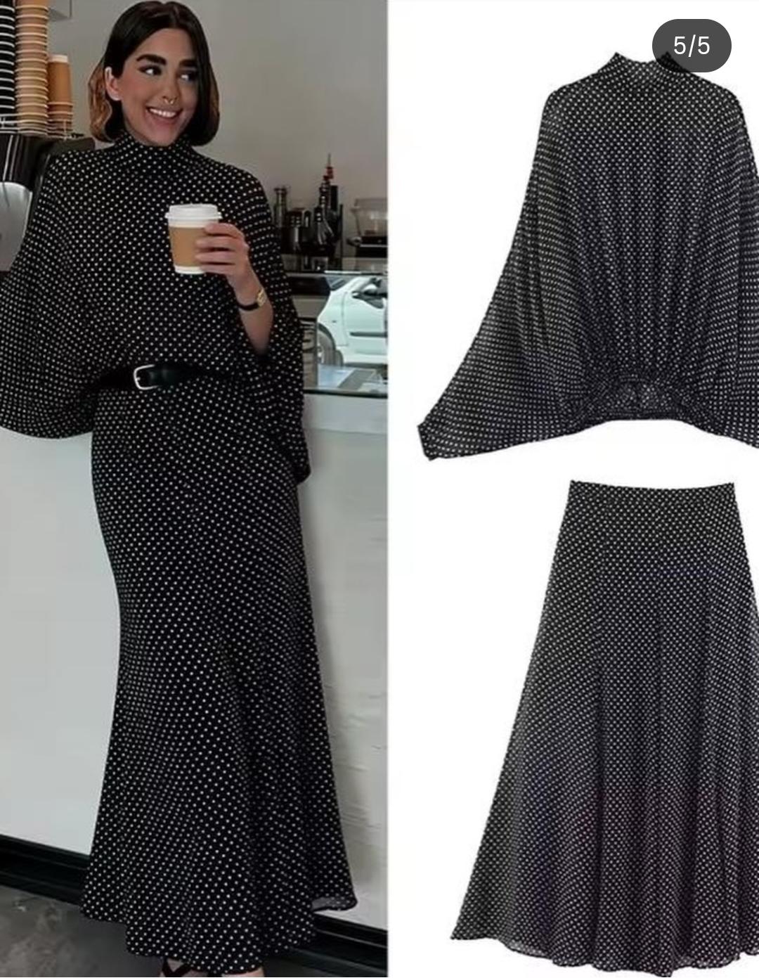 Beautiful Polka Dots Skirt Set FT850
