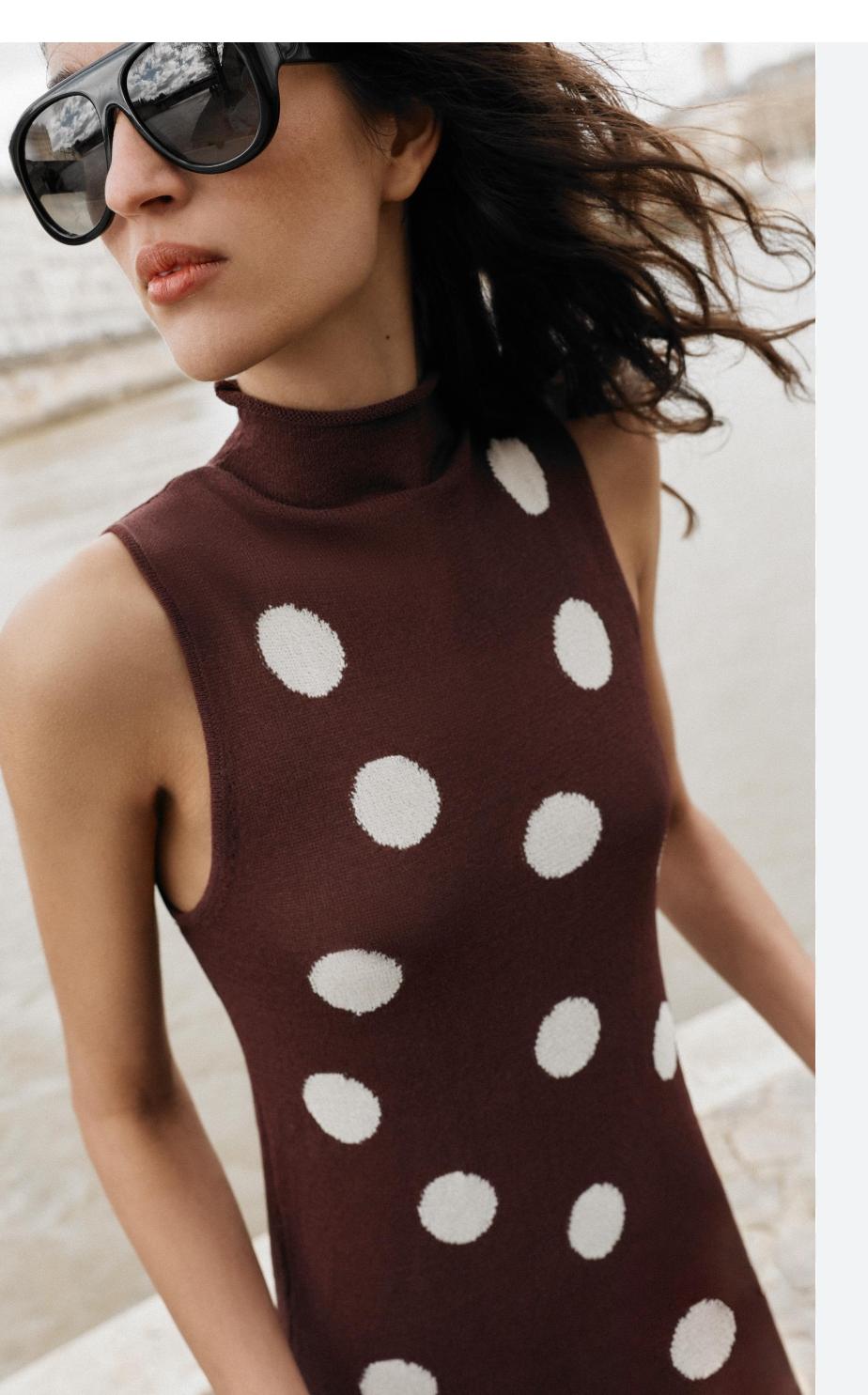 Polka Dot Knit Dress FT791