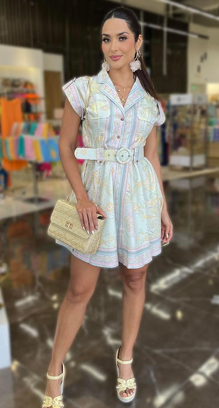 Coastal Canvas Belted Dress FT849